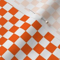 Checker Pattern - Vivid Orange and White
