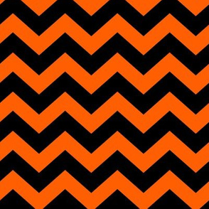 Chevron Pattern - Vivid Orange and Black