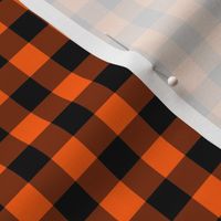 Gingham Pattern - Vivid Orange and Black