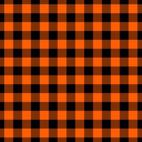 Gingham Pattern - Vivid Orange and Black
