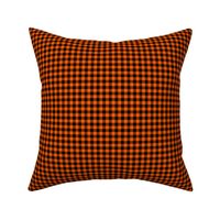 Small Gingham Pattern - Vivid Orange and Black