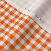 Small Gingham Pattern - Vivid Orange and White