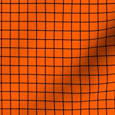 Grid Pattern - Vivid Orange and Black