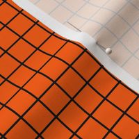 Grid Pattern - Vivid Orange and Black