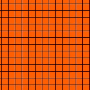 Grid Pattern - Vivid Orange and Black