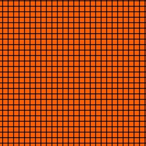 Small Grid Pattern - Vivid Orange and Black