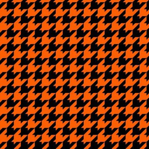Houndstooth Pattern - Vivid Orange and Black