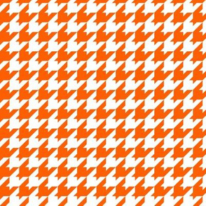 Houndstooth Pattern - Vivid Orange and White