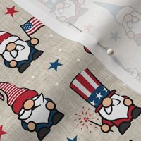 patriotic gnomes - Stars and Stripes - red white and blue - tan - LAD21