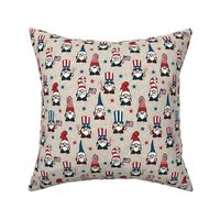 patriotic gnomes - Stars and Stripes - red white and blue - tan - LAD21