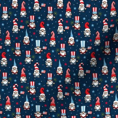 (small scale) patriotic gnomes - Stars and Stripes - red white and blue - navy - LAD21