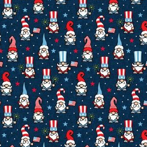 (small scale) patriotic gnomes - Stars and Stripes - red white and blue - navy - LAD21
