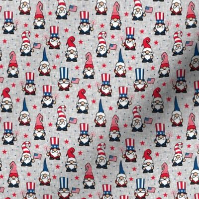 (small scale) patriotic gnomes - Stars and Stripes - red white and blue - grey - LAD21