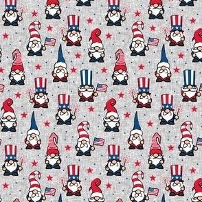 (small scale) patriotic gnomes - Stars and Stripes - red white and blue - grey - LAD21