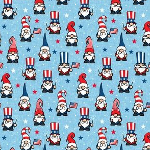 (small scale) patriotic gnomes - Stars and Stripes - red white and blue - light blue - LAD21