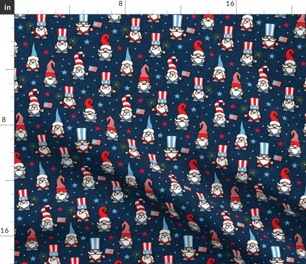 patriotic gnomes - Stars and Stripes - red white and blue - navy - LAD21