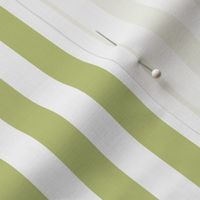 Pear Green Awning Stripe Pattern Vertical in White
