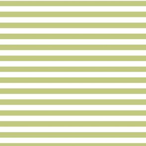 Pear Green Bengal Stripe Pattern Horizontal in White