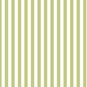 Pear Green Bengal Stripe Pattern Vertical in White