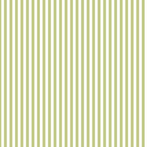Small Pear Green Bengal Stripe Pattern Vertical in White