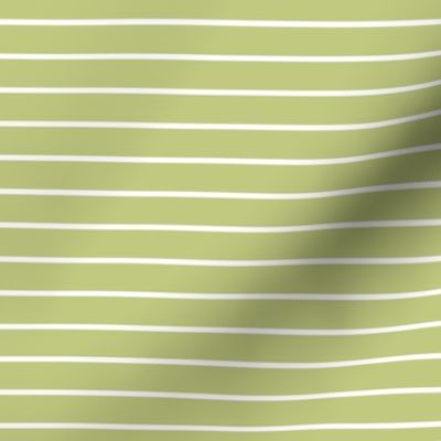 Pear Green Pin Stripe Pattern Horizontal in White