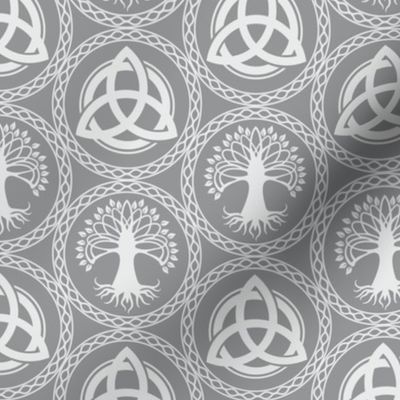 Tree of Life & Triquetra Rings (1/2 scale) | Fog Gray