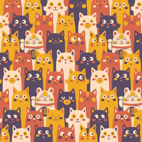Pattern Cat Maneki-Neko