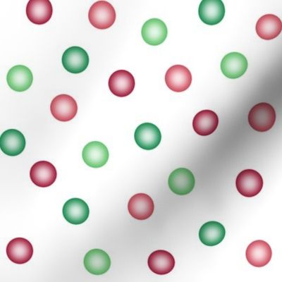 balloon dots - red and green on white