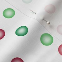 balloon dots - red and green on white