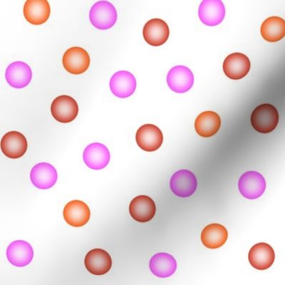balloon dots - red, vermilion and hot pink on white