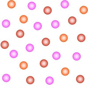 balloon dots - red, vermilion and hot pink on white