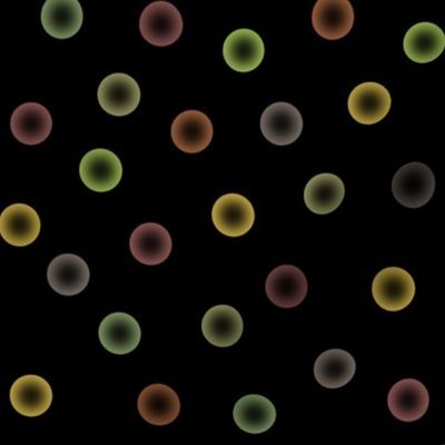 balloon dots - vintage colors on black