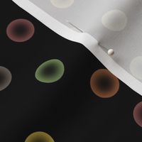 balloon dots - vintage colors on black