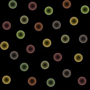 balloon dots - vintage colors on black