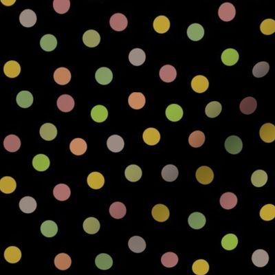 confetti dots - vintage colors on black