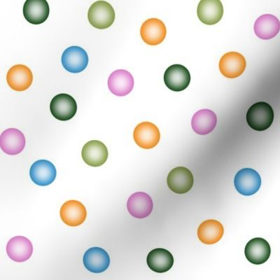 balloon dots - green, pink, orange and bright blue