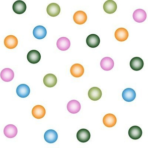 balloon dots - green, pink, orange and bright blue