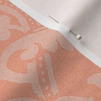 Medieval/Renaissance floral damask, coral pink