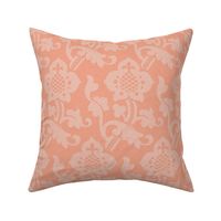 Medieval/Renaissance floral damask, coral pink