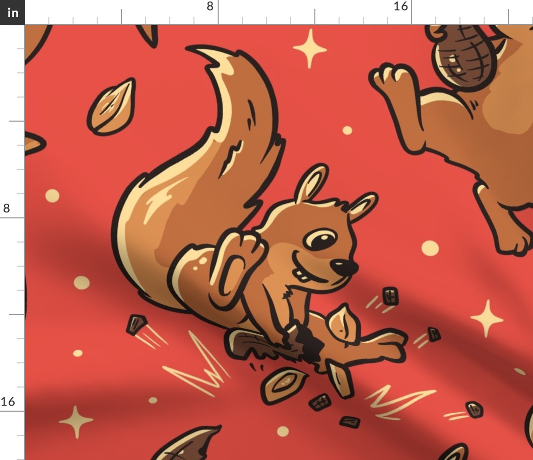 Pattern Peanut Cute Squirrels