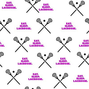 Lacrosse-White background pink words