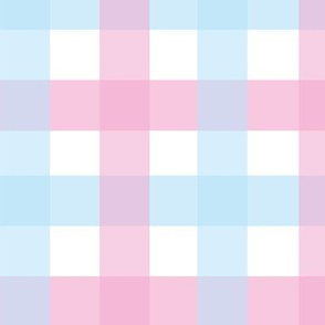 Baby Pink Blue Check 1 1/4"