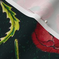 Painted Poppies of Dark Green by ArtfulFreddy