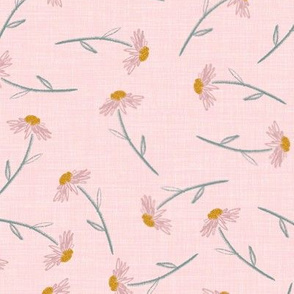 Everlastings Spring - large - daisy scatter - soft pink