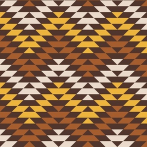 Boho geometrics Aztec chevron brown yellow