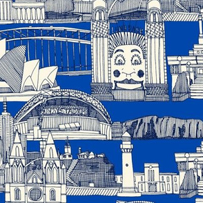 AUSTRALIA TOILE DE JOUY cobalt