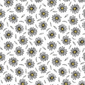 Hand drawn daisy flowers with petals
