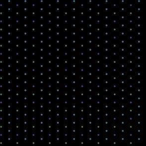 Quarter Inch  - Rustic Pastel Dots on Black Background