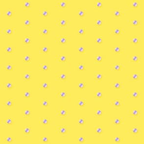 Mini Polka Dot Wonders in Lavender Gradient on Pastel Yellow