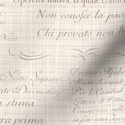 Vintage Italian Scripts in light beige